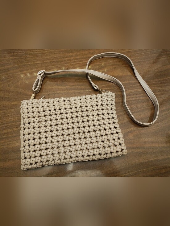 Anthropologie Handbags - Insane Condition Anthropologie Kalani Woven Knot Crossbody Bag (Faux Leather Ed)